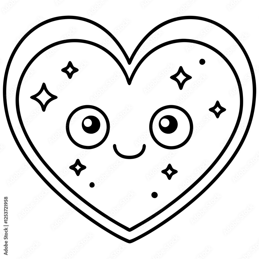Elegant Heart Emoji Line Drawings Elegant Heart Emoji Line Drawings