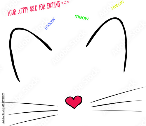 Wallpaper Mural Illustration with the outline of a kitten Torontodigital.ca