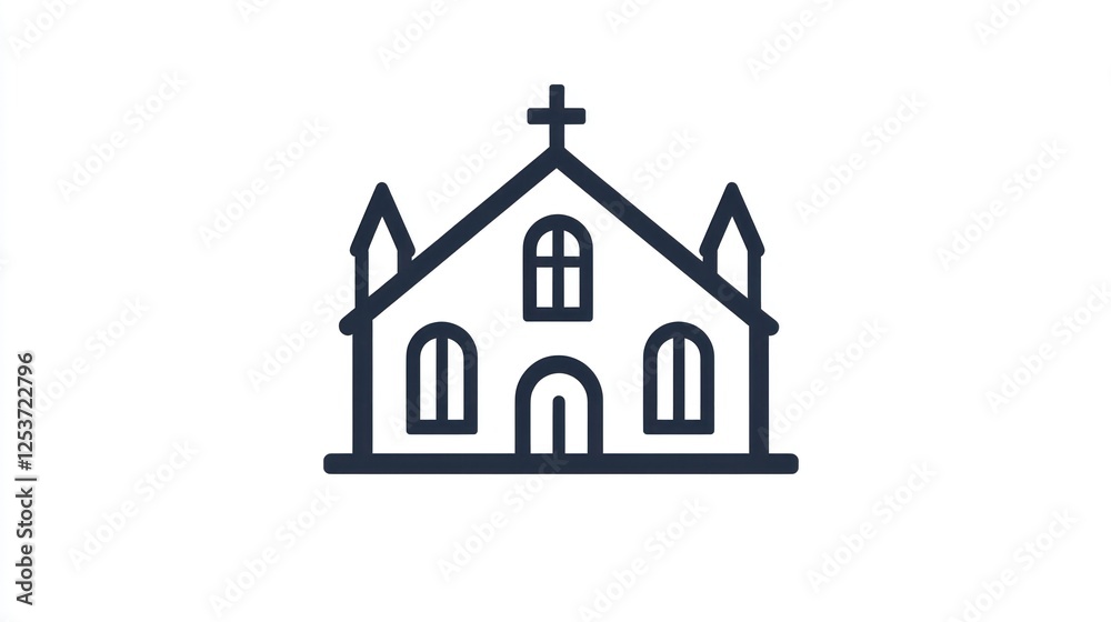 Simple Outline Drawing of a Church Simple Outline Drawing of a Church