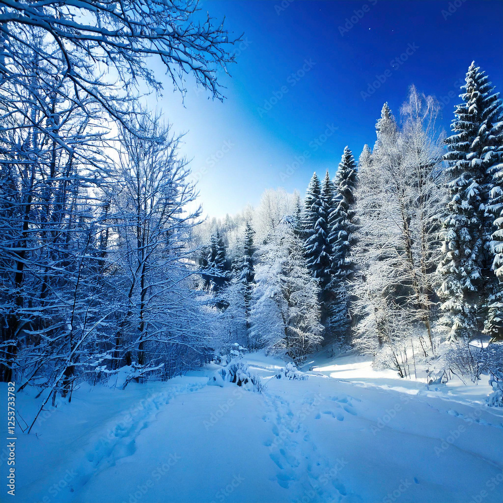 Obraz premium Cool Winter Blues Whites