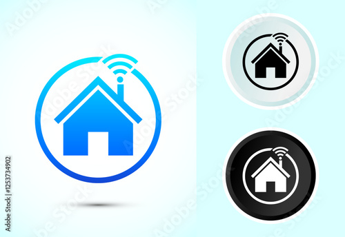 Smart house icon design illustration, Smart home technology and automation