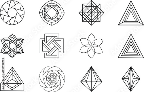 Geometric Shapes, Sacred Geometry, Line Art, Mandala Designs, Abstract Symbols