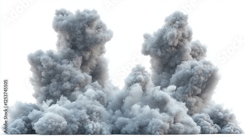 Dense Gray Smoke Billowing Upward Creating Dramatic Abstract Atmosphere