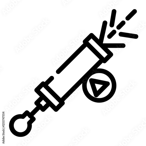 insect spray with water cut line icon