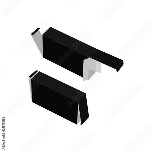 Rivers tuck end Box template, With 3D Box, Size 3.5x22x55 inch