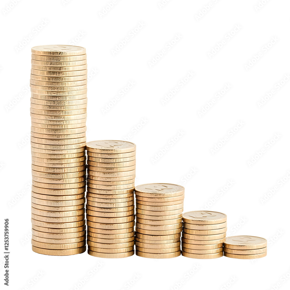 Stacked Gold Coins Representing Financial Growth and Savings Potential Stacked Gold Coins Representing Financial Growth and Savings Potential
