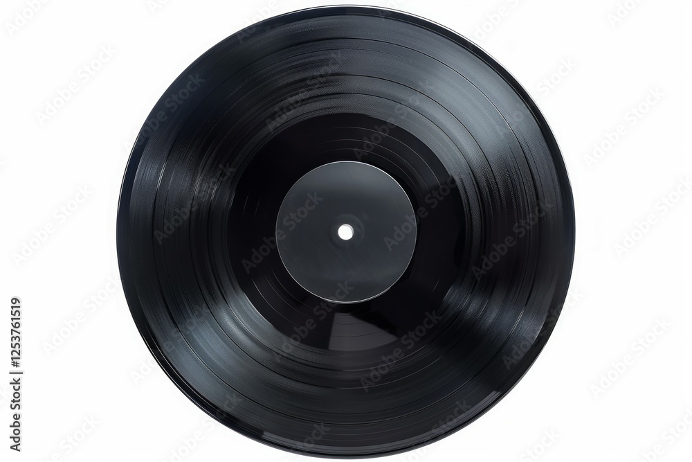 Black vinyl record on solid white background. Neural network AI generated Black vinyl record on solid white background. Neural network AI generated