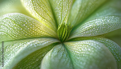 Close-up Saint Patricka??s flower with intricate natural veins and vibrant green tones q2,