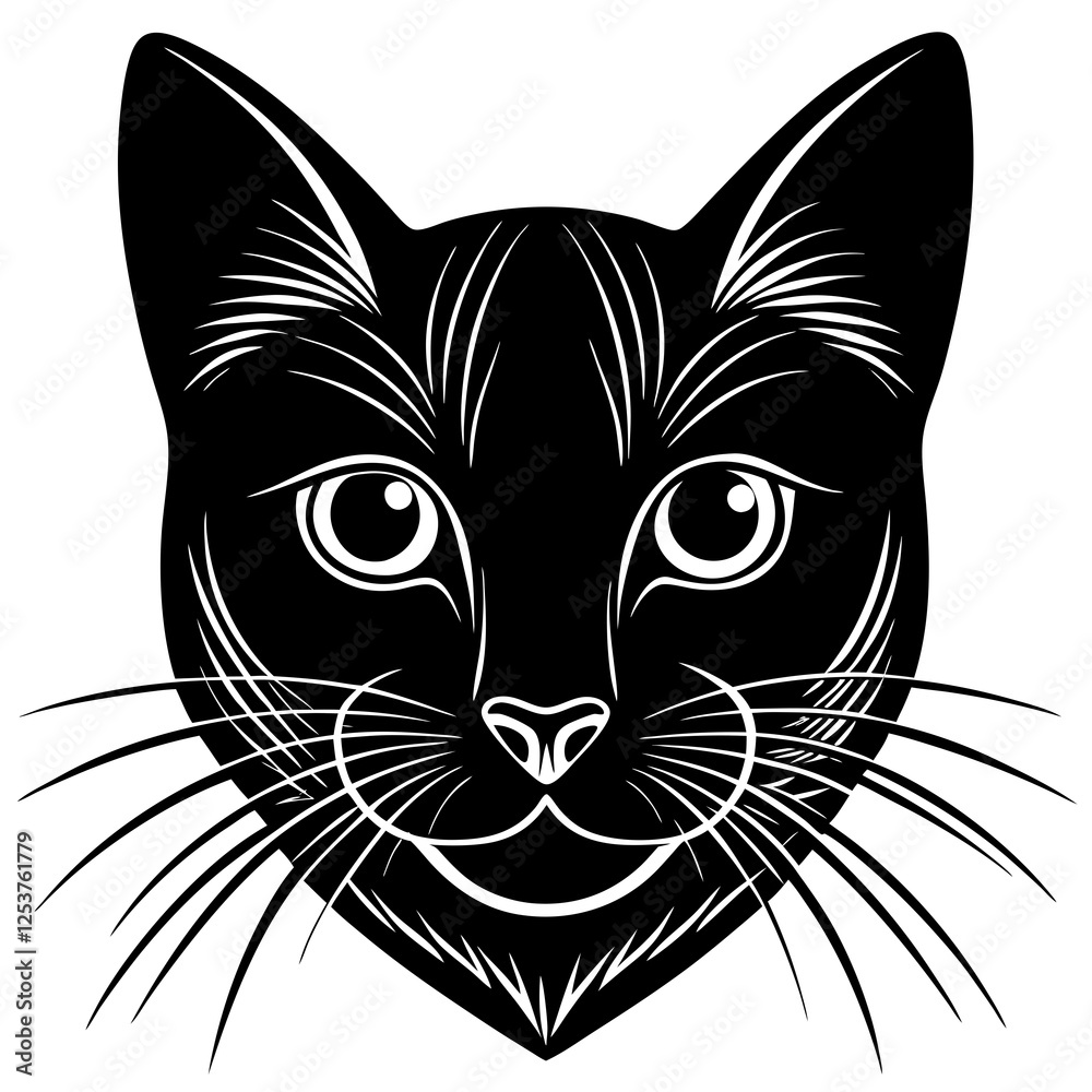 Obraz premium black cat face