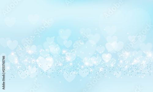 Bokeh Heart blue background