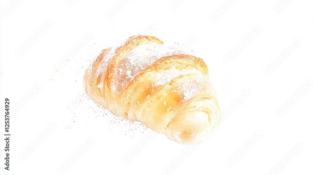 Freshly Baked Croissant Isolated on White Background Perfect for Breakfast and Culinary Themes Freshly Baked Croissant Isolated on White Background Perfect for Breakfast and Culinary Themes