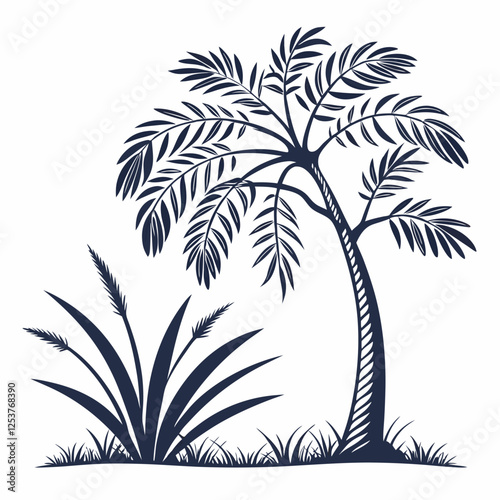 Creative tree icon Saw Palmetto vector illustration
