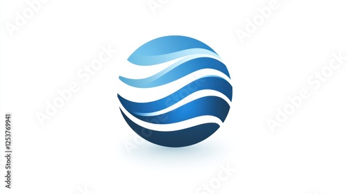 Abstract globe logo design, waves, company mark, use in branding photo