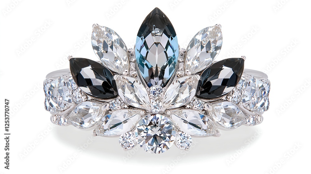 Elegant Silver Crown with Gemstones Design for Special Occasions Elegant Silver Crown with Gemstones Design for Special Occasions