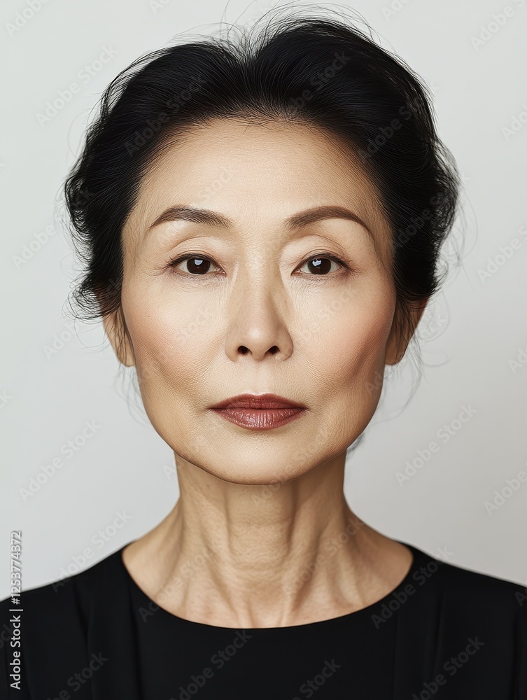 Fototapeta premium Before & After Asian Woman's Facelift, Wrinkle Reduction, Skincare