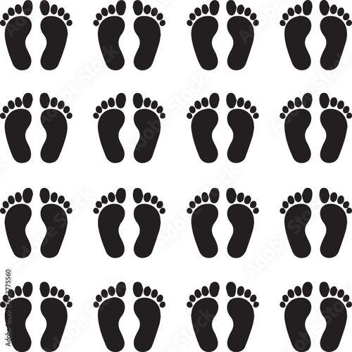 foot prints on white foot prints on white background set of black silhouettes 