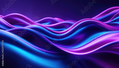 Futuristic Neon Wave Background with Glowing Abstract Fluid Design.
