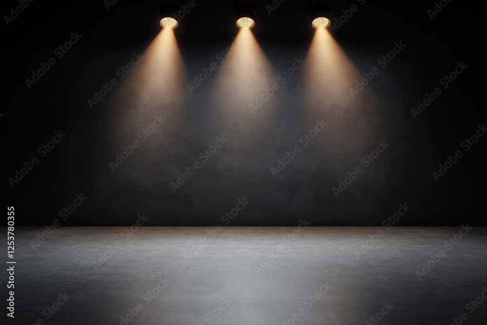 Obraz premium Stage setup with bright lights creating a dramatic atmosphere for performances