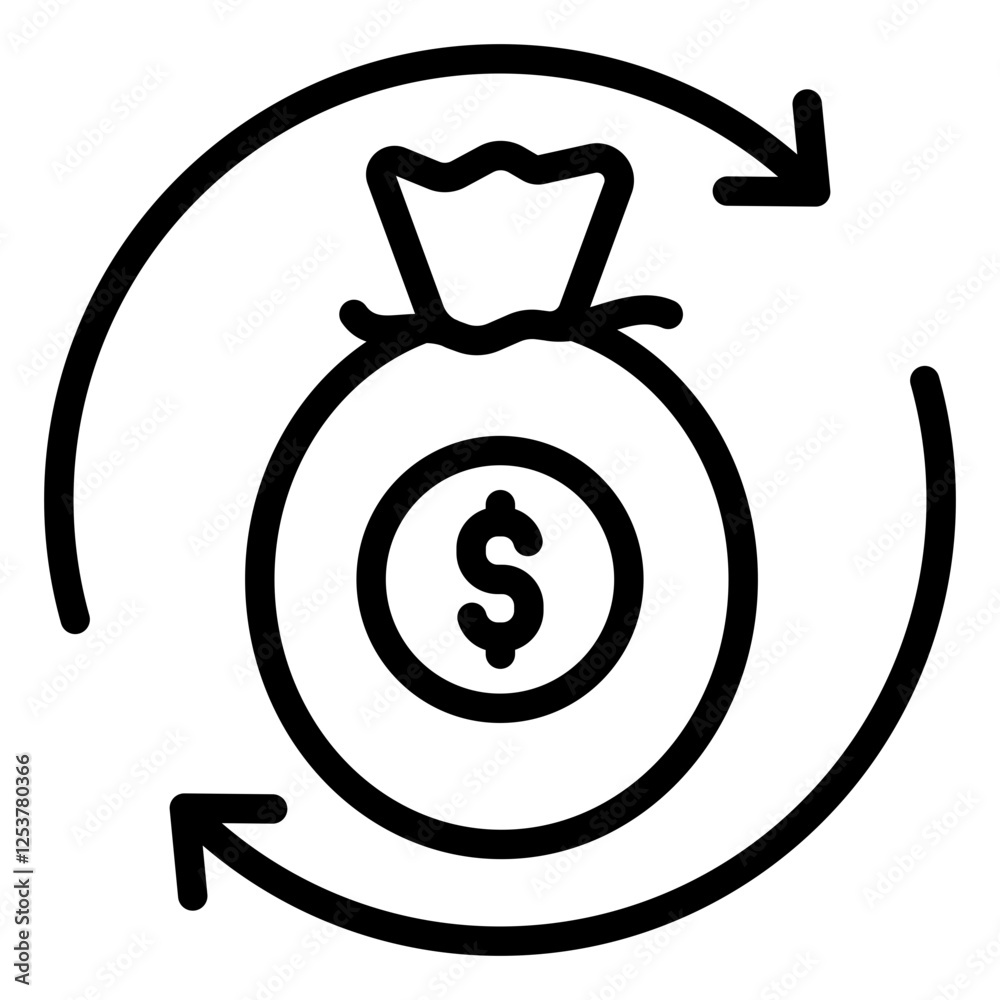 Cost Of Investment outline icon Cost Of Investment outline icon