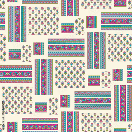 Abstract seamless traditional paisley bunch pattern