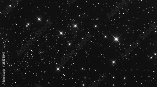 A breathtaking view of a starry night sky, showcasing numerous stars twinkling against a deep black backdrop.