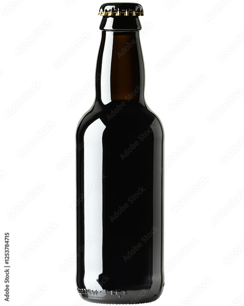 Dark glass beer bottle with transparent background Dark glass beer bottle with transparent background