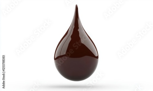Dark chocolate drop, falling, white background, dessert ingredient, food photography