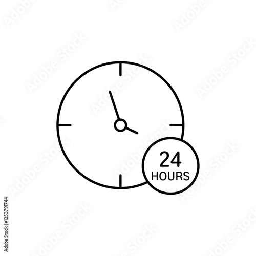 24 hours icon Vector logo set flat