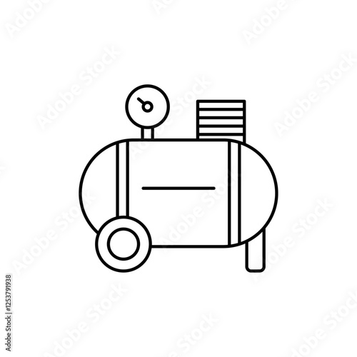 Air compressor pump icon Vector logo set flat
