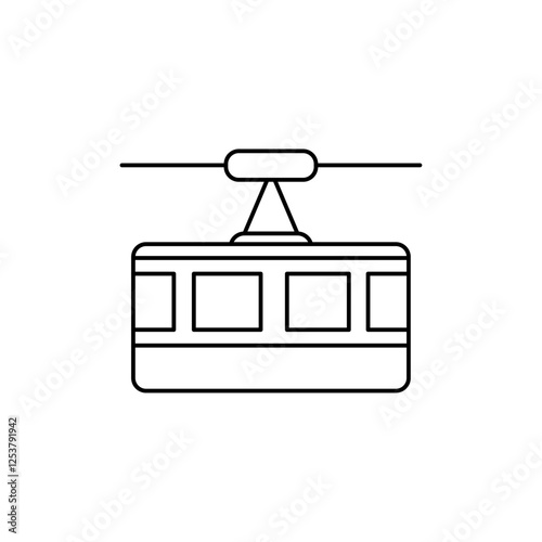 aerial tramway icon Vector logo set flat