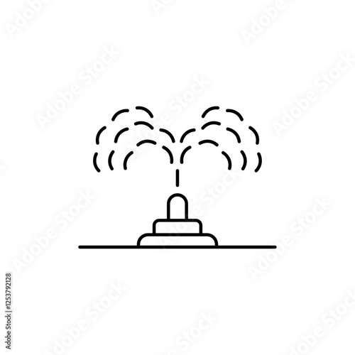 Automatic irrigation sprinklers icon Vector logo set flat