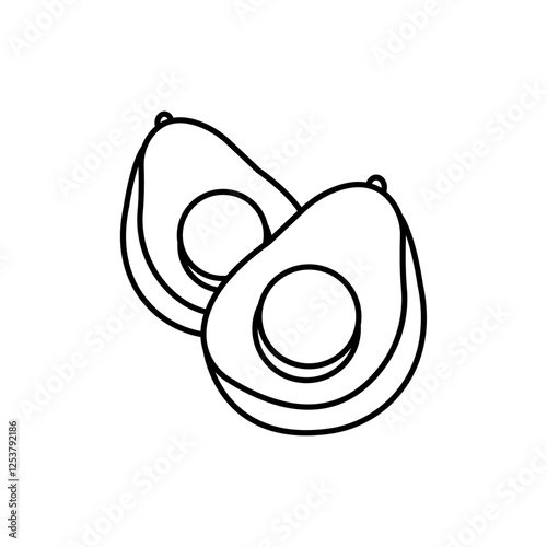 avocado icon Vector logo set flat