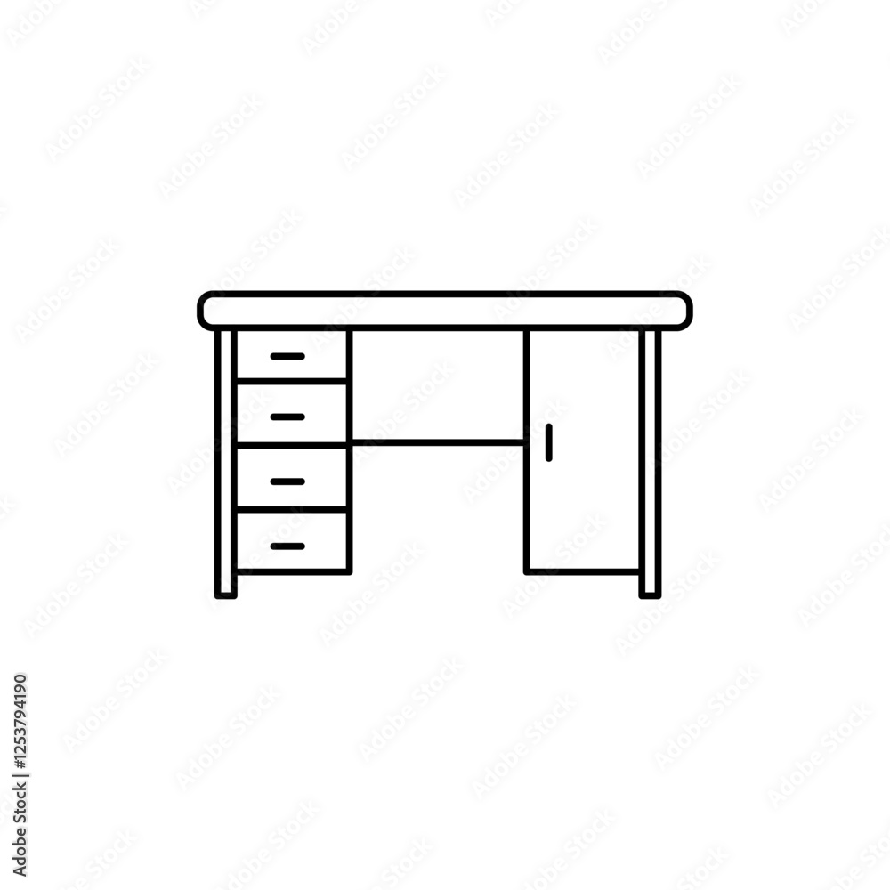 desk icon Vector logo set flat desk icon Vector logo set flat
