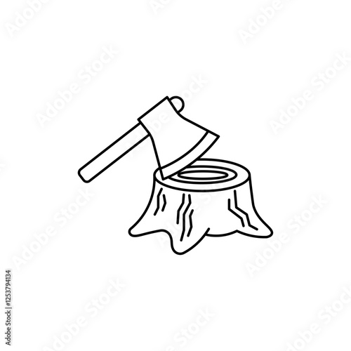 Deforestation icon Vector logo set flat