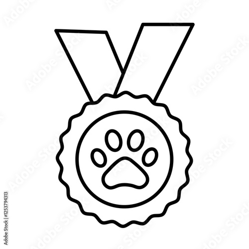 Dog competition icon Vector logo set flat