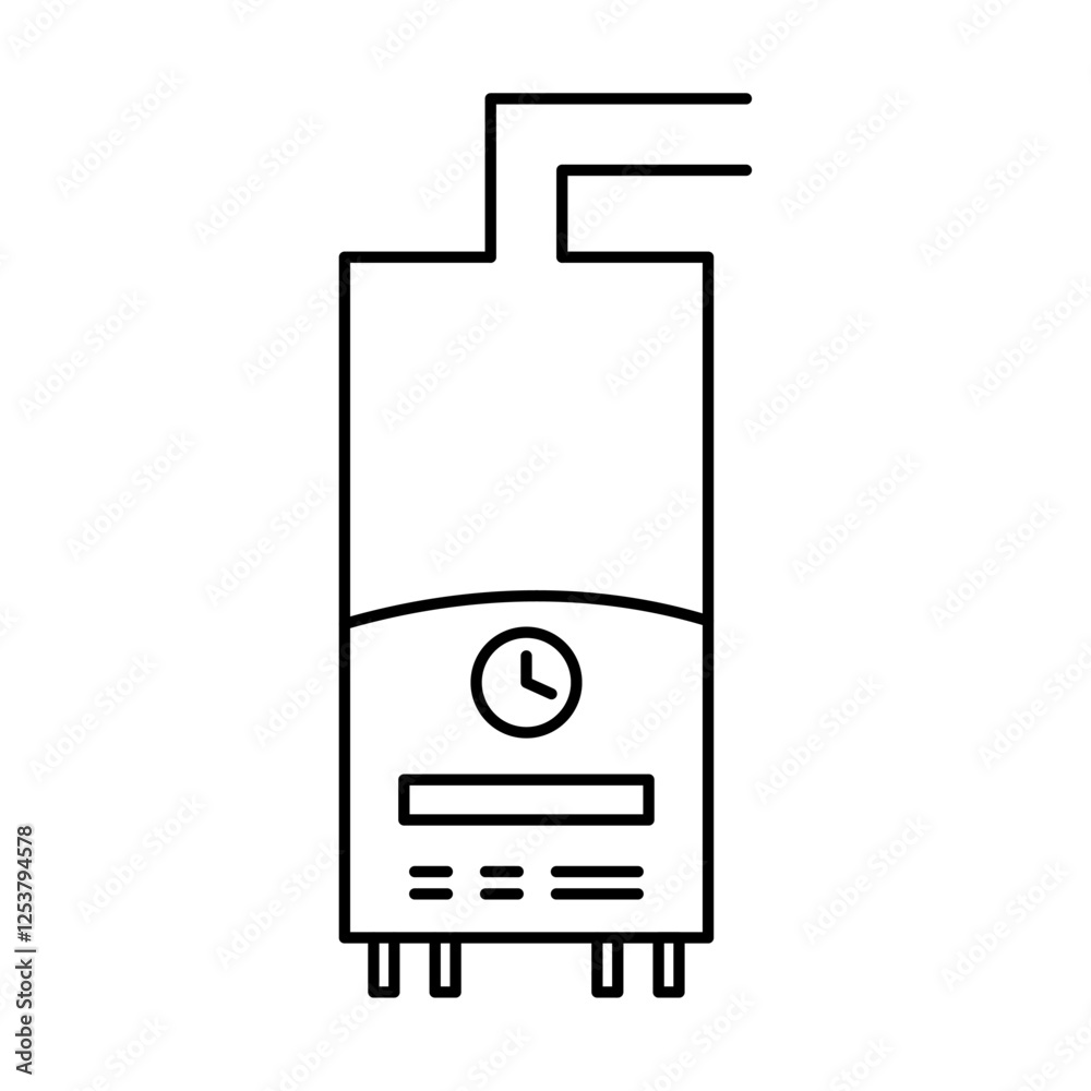 Electric heating boiler icon Vector logo set flat Electric heating boiler icon Vector logo set flat