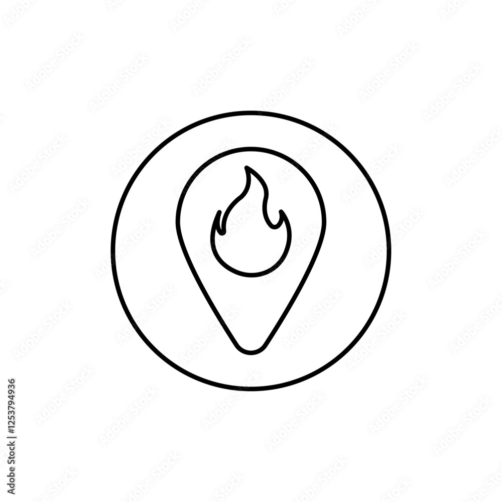 fire location icon Vector logo set flat fire location icon Vector logo set flat