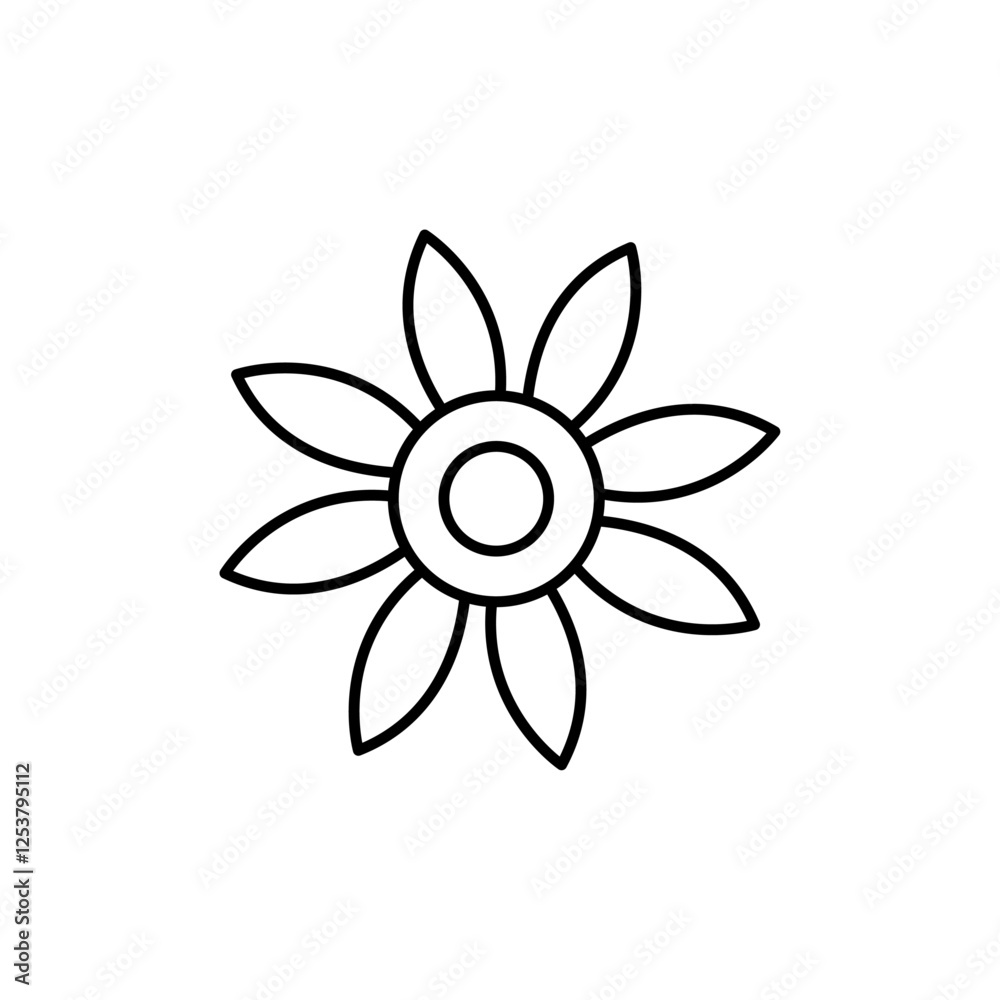 Flower icon Vector logo set flat Flower icon Vector logo set flat