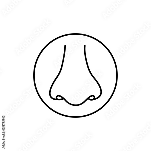 Human nose icon Vector logo set flat
