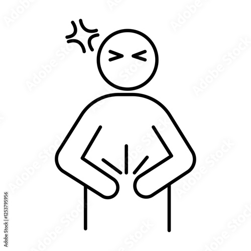 Indigestion icon Vector logo set flat