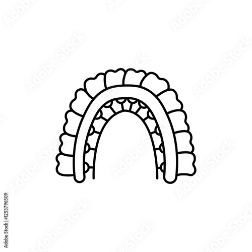 lingual braces icon Vector logo set flat
