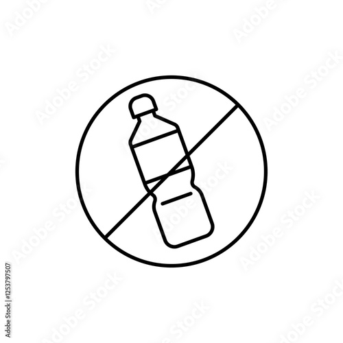 No plastic bottle icon Vector logo set flat