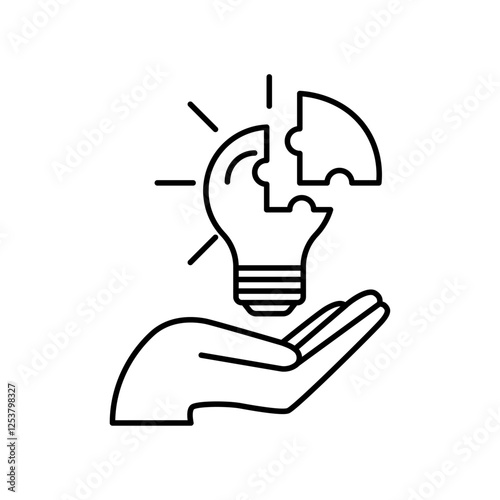 Problem solving skills icon Vector logo set flat