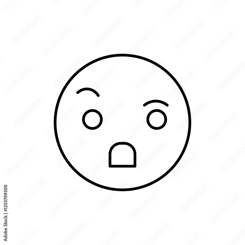 Fototapeta premium Shocked Girl icon Vector logo set flat