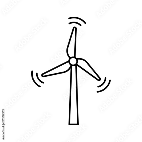 Wind turbine icon Vector logo set flat
