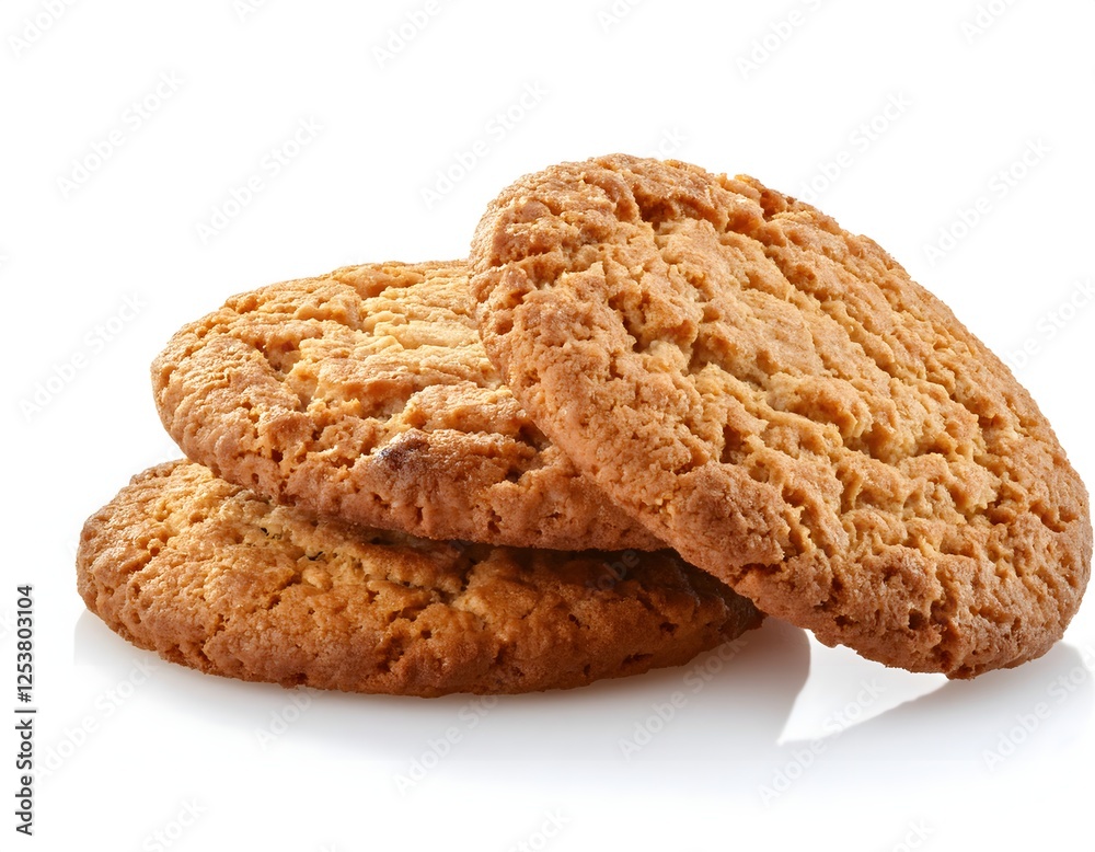 Tasty oatmeal cookies isolated on white background Tasty oatmeal cookies isolated on white background
