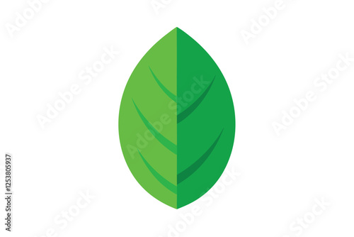 Green leaf icon in flat style, on white background. leaf icon set. nature icon, leaf vector illustration.
