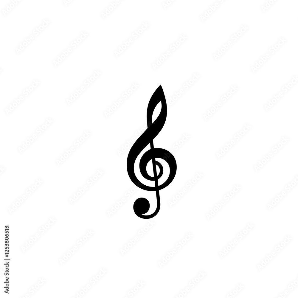 Fototapeta premium Elegant Music Note Symbol for Artistic and Creative Uses