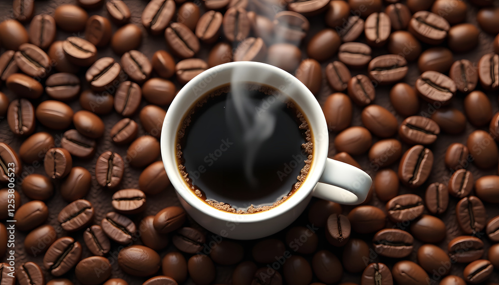Fototapeta premium cup of coffee beans