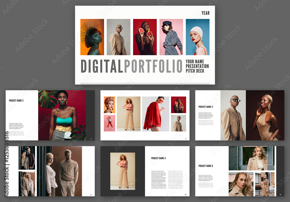 Digital Portfolio Layout Stock Template | Adobe Stock